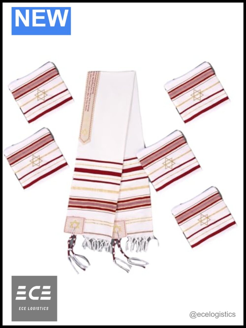 Handcrafted Tallit Prayer Shawl 100% Acrylic Striped Women's Religious Wrap
